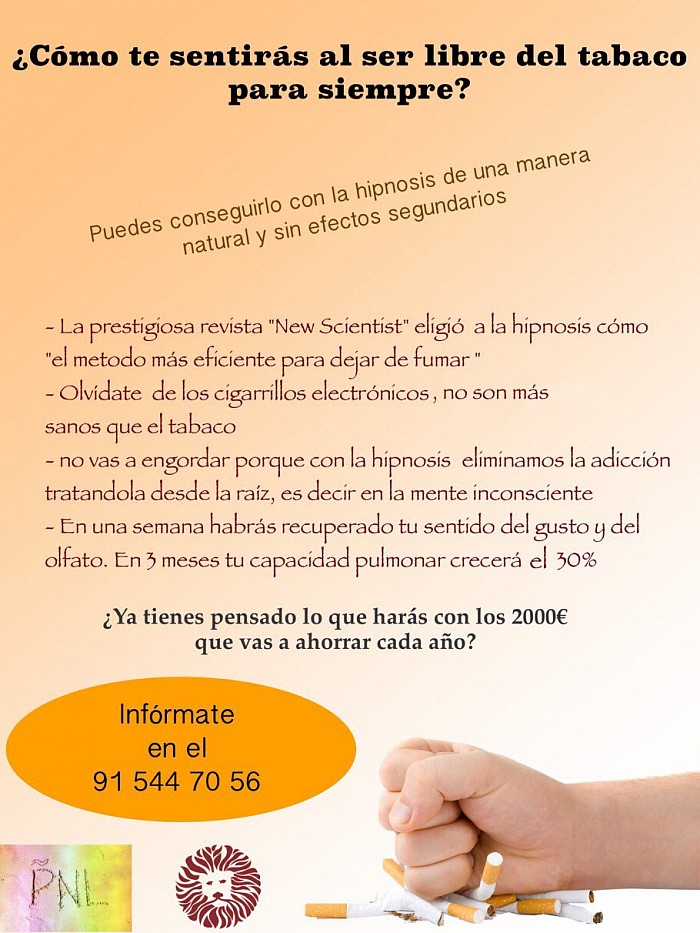 Libre del tabaco con hipnosis 